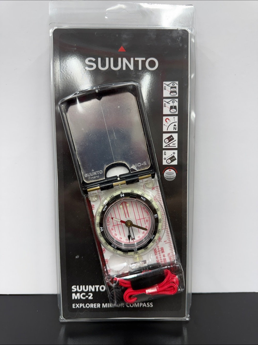 Suunto MC-2 Explorer Mirror Compass in Black and Red